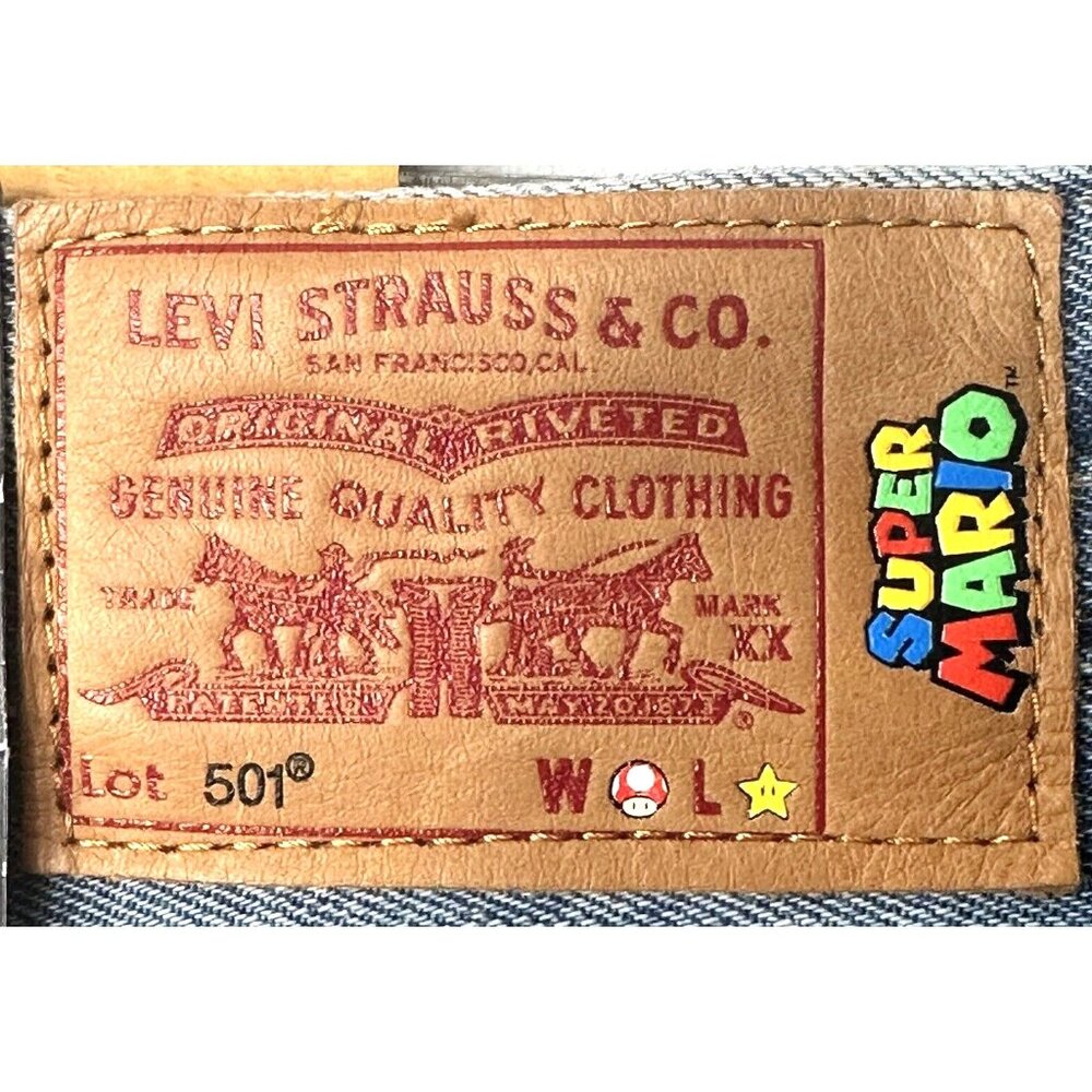 Levi's Super Mario Womens Jeans 501 Original Cropped Light Wash Blue W 26 x L 30 - Picture 11 of 16